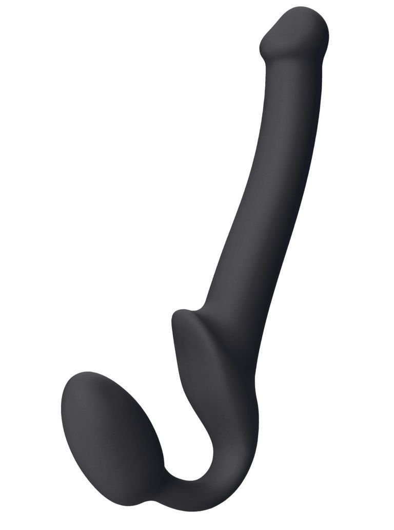 Черный безремневой страпон Silicone Bendable Strap-On S