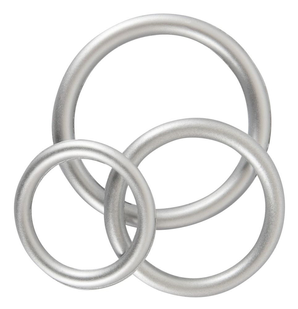  3     Metallic Silicone Cock Ring Set