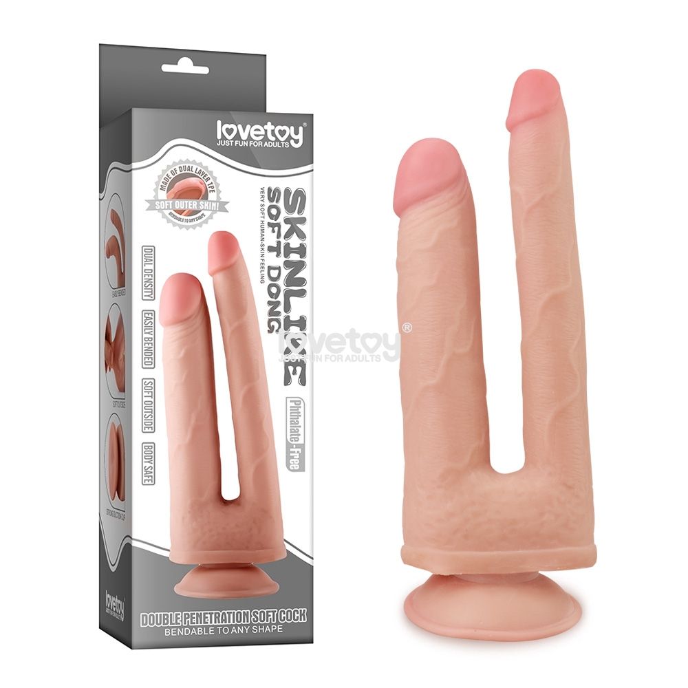   Skinlike Double Penetration Soft Cock - 25 .