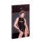     PVC body with deep cut shoulder line and long metal 3-way zipper