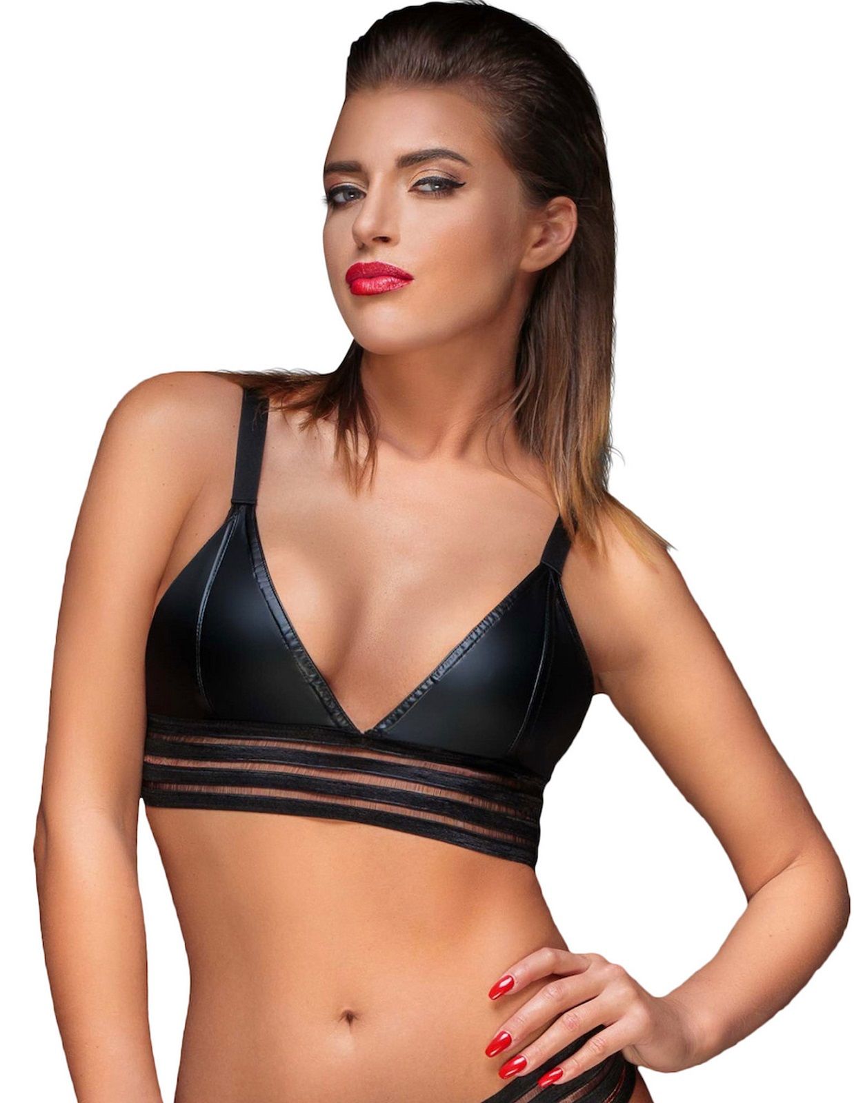     Powerwetlook bralette with elastic tape