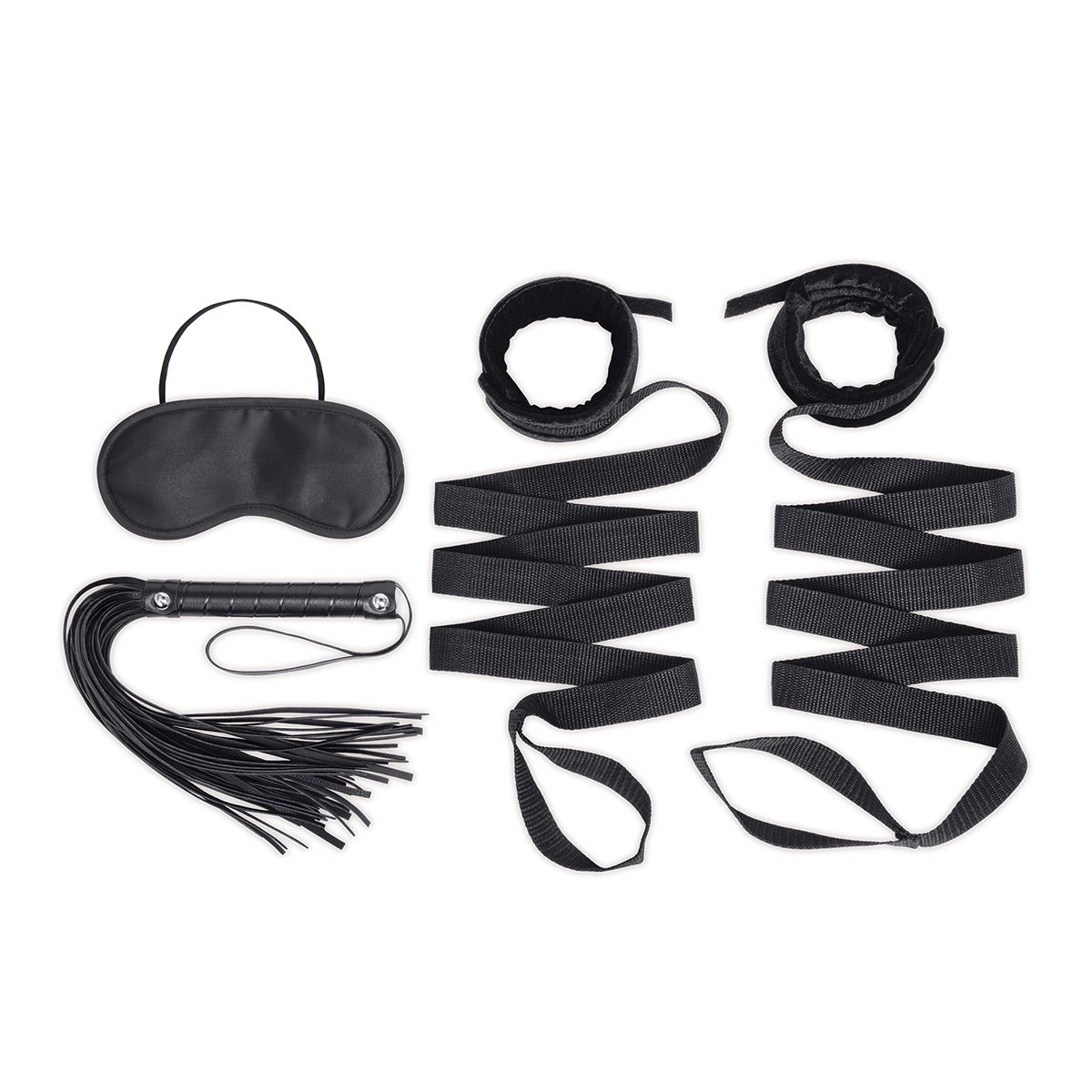   4PC Bondage Bed Strap   Flogger Kit