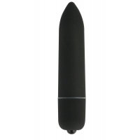 Чёрная удлинённая вибропуля Power Bullet Black - 8,3 см.