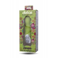 Нежно-зелёный вибратор Dolce Jaxon - 12,5 см.