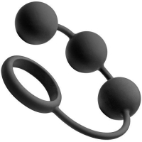   Silicone Cock Ring with 3 Weighted Balls